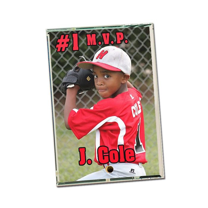 Sublimation Blank Flat Award Glass 5x7 with Brass Pin, Portrait