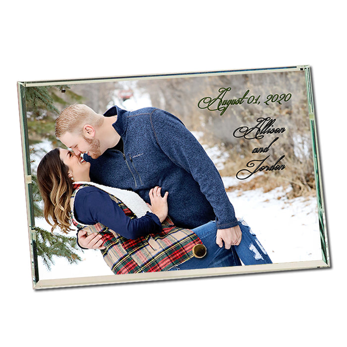 Sublimation Blank Flat Award Glass 6"x8" with Brass Pin, Landscape