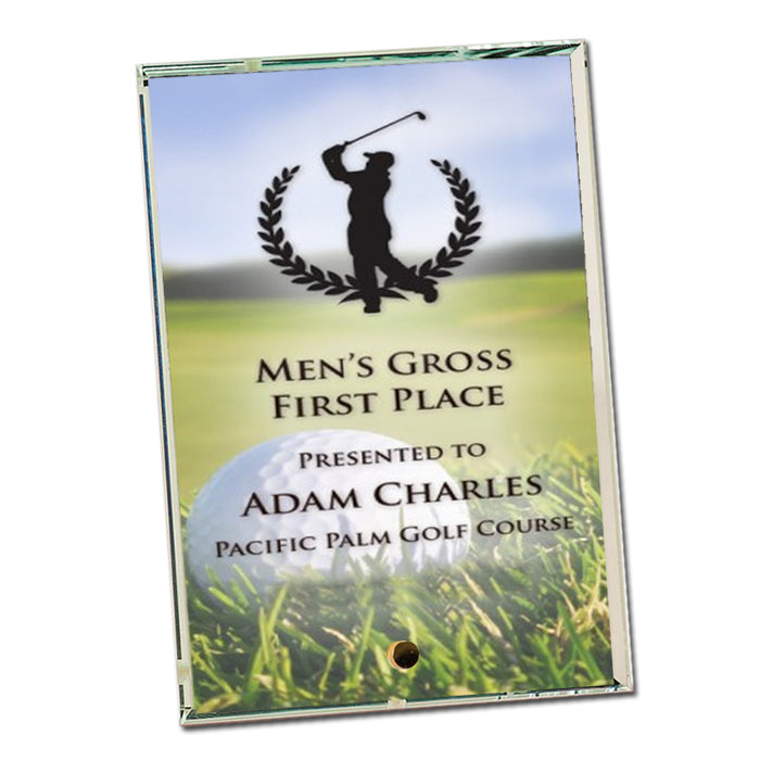 Sublimation Blank Flat Award Glass 6"x8" with Brass Pin, Portrait