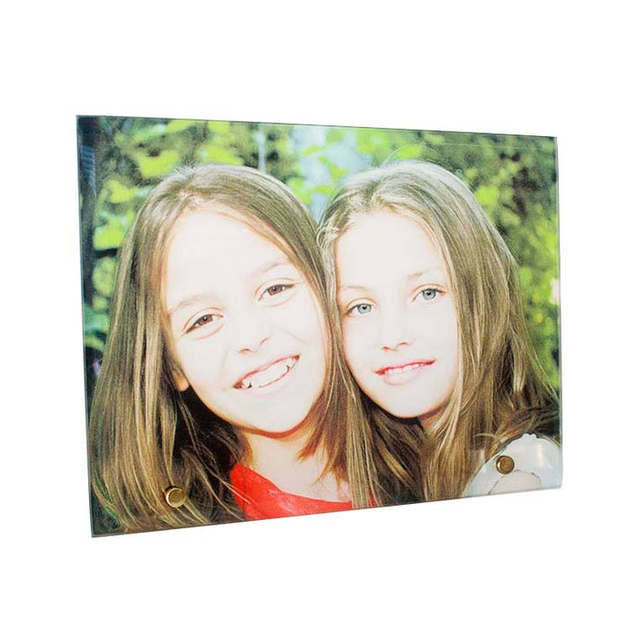 Sublimation Blank Flat Award Glass 4x6 with Brass Pin, Landscape