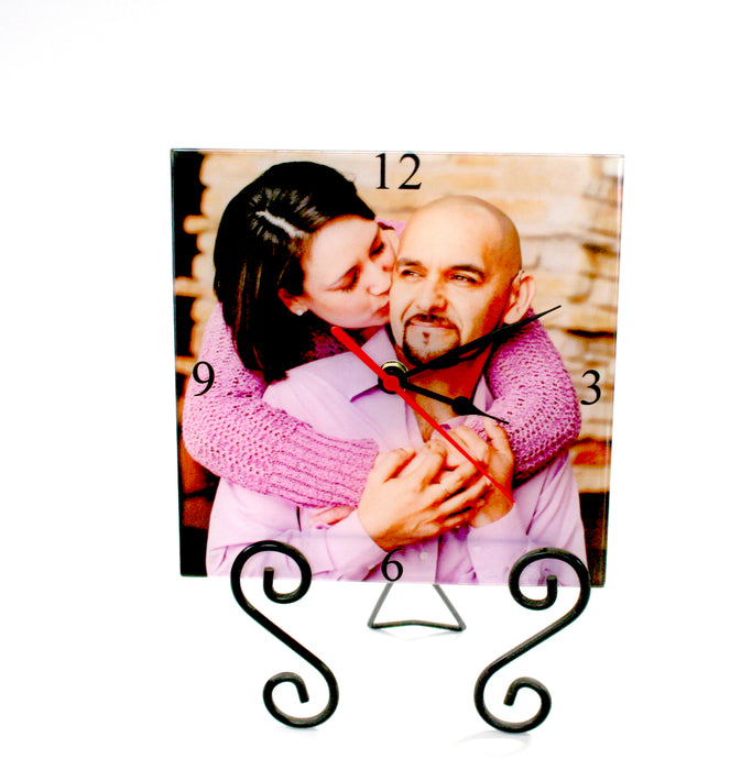 Glass Clock - 8" Square