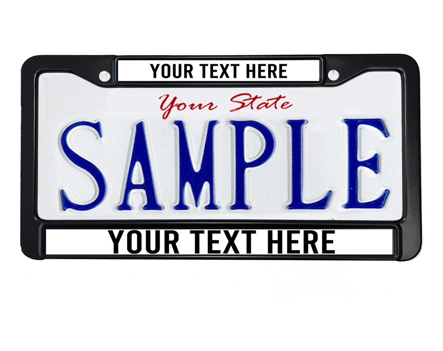 NEW STAINLESS-STEEL  MATTE - BLACK LICENSE PLATE FRAMES