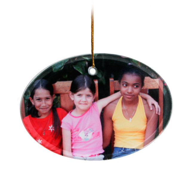 Sublimation Blank Oval Landscape Glass Ornaments