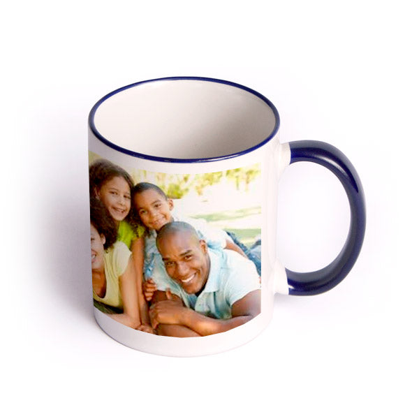 Blue Lip and Handle Mugs