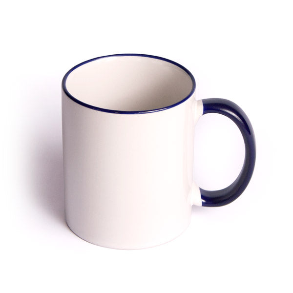 Blue Lip and Handle Mugs