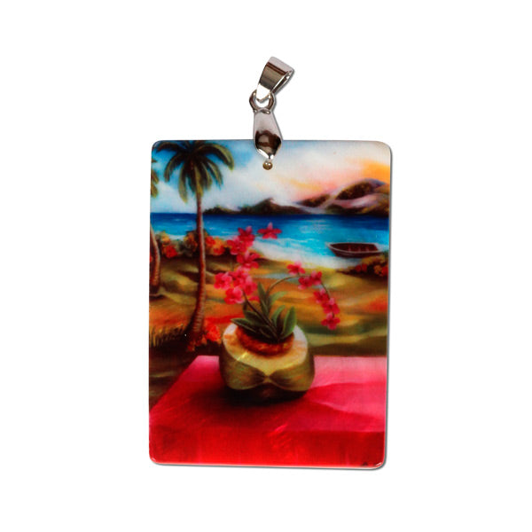 Sublimation Blank Rectangle Shell Pendant - Portrait