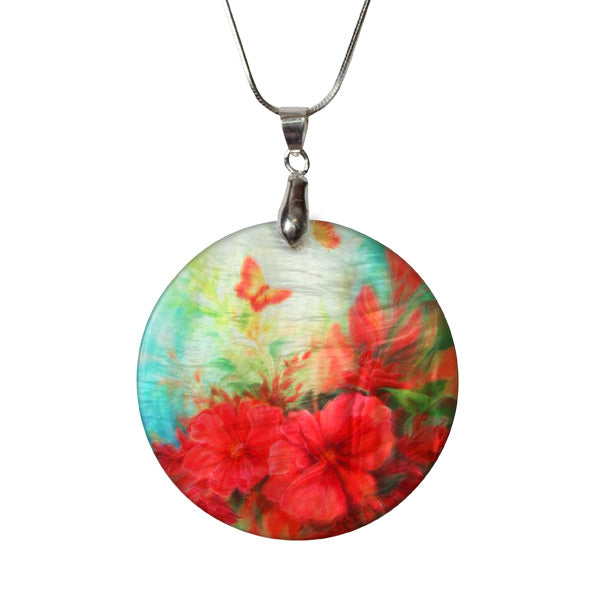 Sublimation Blank Round Shell Pendant